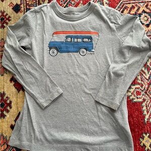 Gray Kids Graphic Tee with Car Design